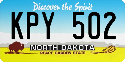ND license plate KPY502