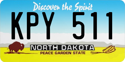 ND license plate KPY511
