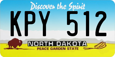 ND license plate KPY512