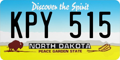 ND license plate KPY515