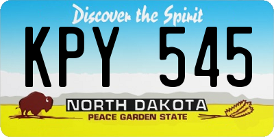 ND license plate KPY545
