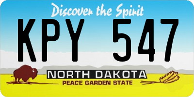 ND license plate KPY547