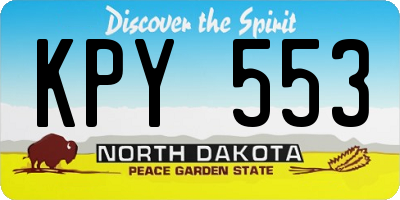 ND license plate KPY553