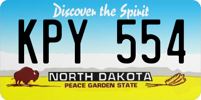 ND license plate KPY554