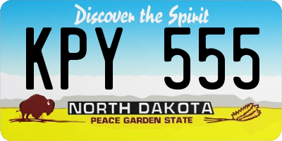 ND license plate KPY555