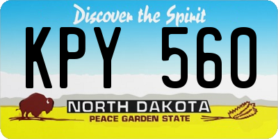 ND license plate KPY560