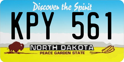 ND license plate KPY561