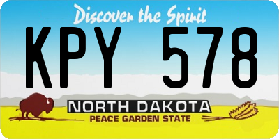 ND license plate KPY578