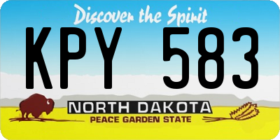 ND license plate KPY583