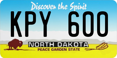 ND license plate KPY600