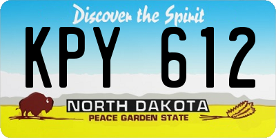 ND license plate KPY612
