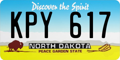 ND license plate KPY617
