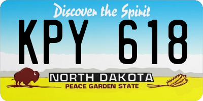 ND license plate KPY618
