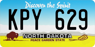 ND license plate KPY629