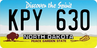 ND license plate KPY630