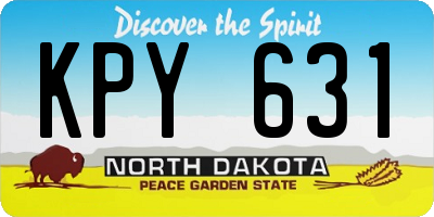 ND license plate KPY631