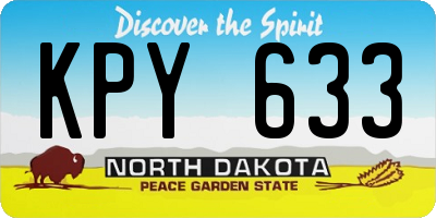 ND license plate KPY633