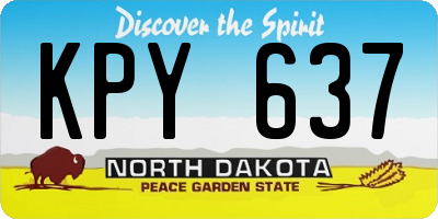 ND license plate KPY637