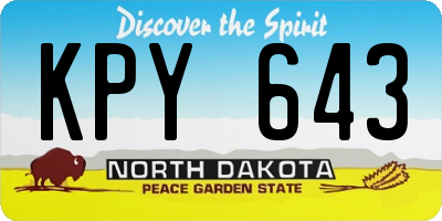ND license plate KPY643