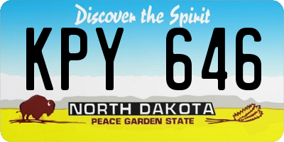 ND license plate KPY646