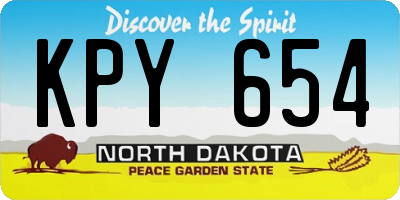 ND license plate KPY654