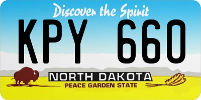 ND license plate KPY660