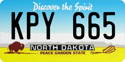 ND license plate KPY665