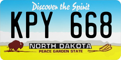 ND license plate KPY668