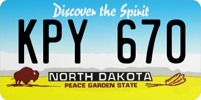 ND license plate KPY670