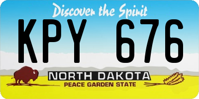 ND license plate KPY676