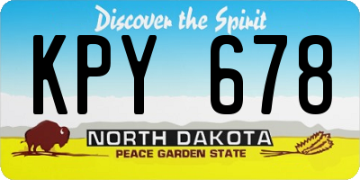 ND license plate KPY678