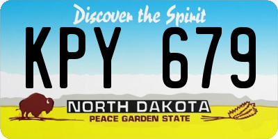 ND license plate KPY679