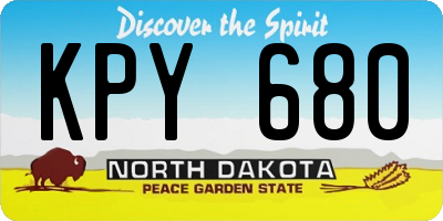 ND license plate KPY680