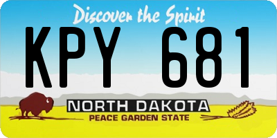 ND license plate KPY681