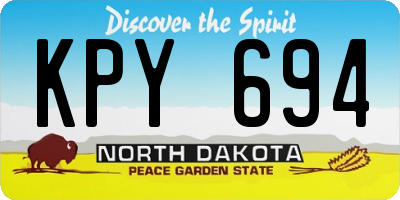 ND license plate KPY694