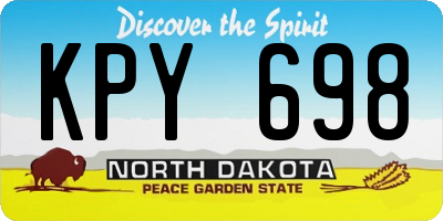 ND license plate KPY698