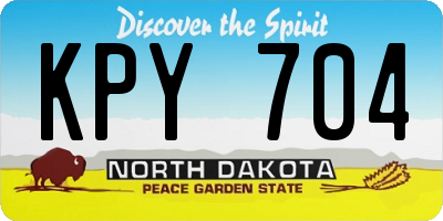 ND license plate KPY704