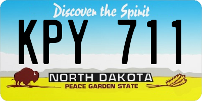 ND license plate KPY711