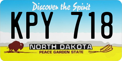 ND license plate KPY718