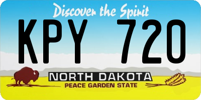 ND license plate KPY720