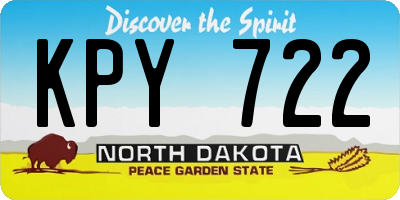 ND license plate KPY722