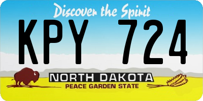 ND license plate KPY724