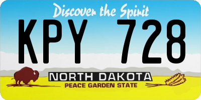 ND license plate KPY728