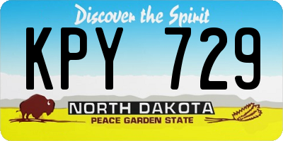 ND license plate KPY729