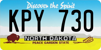 ND license plate KPY730