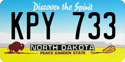 ND license plate KPY733