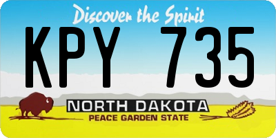 ND license plate KPY735