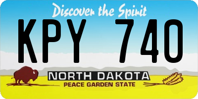 ND license plate KPY740