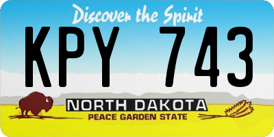 ND license plate KPY743