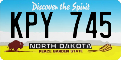 ND license plate KPY745